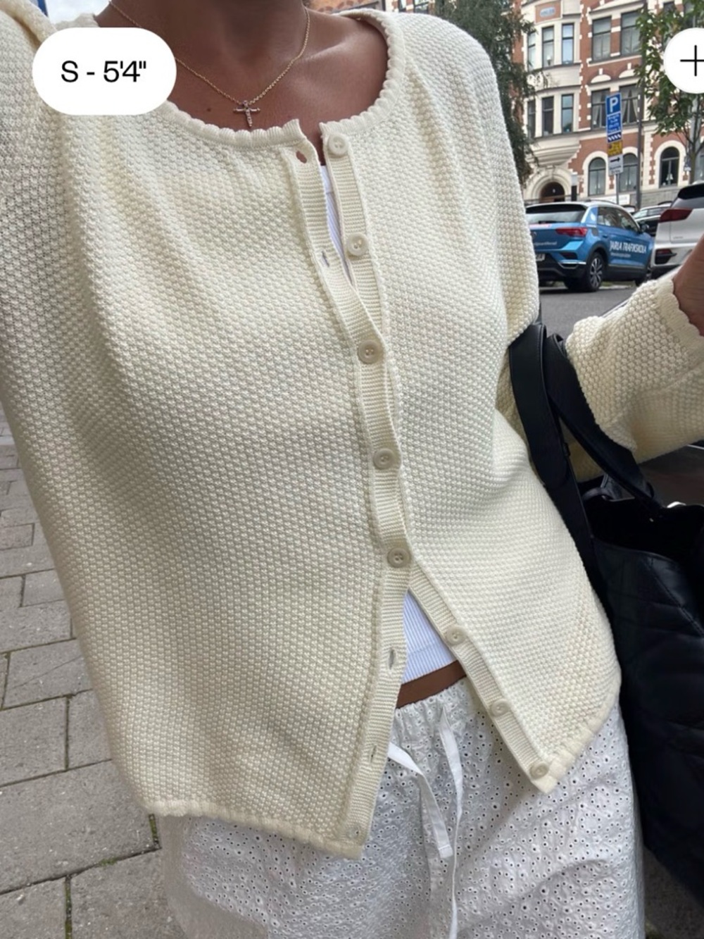 Djerf Avenue Amorini Cardigan Cream size S like new